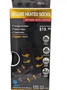 1 Pair Unisex Deluxe Copper Infused Heated Thermal Socks Anti Fatigue