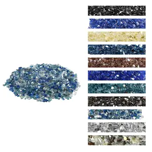 【Summervibes】VEVOR Fire Glass, 10 LBS / 4.5 KG Fireplace Rocks, 1/2-Inch / 12.7 mm Reflective Firepit Glass Rock, High Luster & Smokeless Stone Landscaping for Fire Pit Table, Cobalt Blue + Aqua Blue + Clear