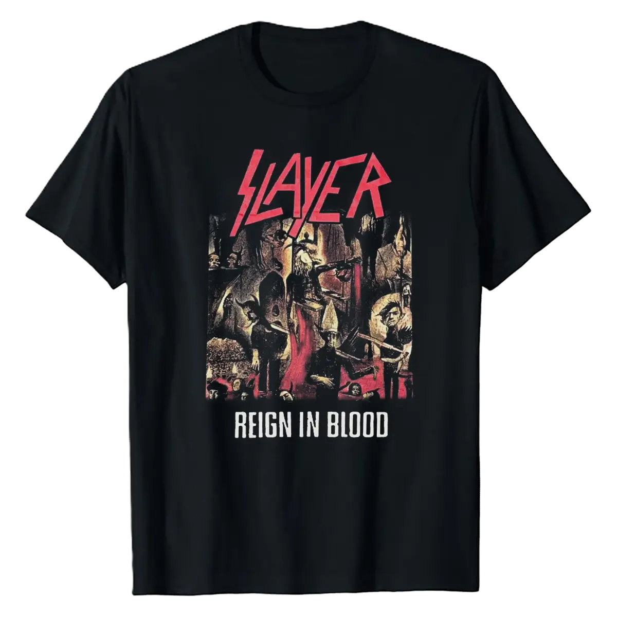 SLAYER Reign in Blood Vintage Black T-Shirt Men's Sweatshirt, Gift For Fan, Casual Cotton Fabric Shirt