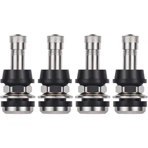 Cybertron Tools 4 PCS TR416 Metal Valve Stems, High Pressure Tire Valve Stems Outer Mount Fits 0.453" and 0.625" Rim Hole, 1 1/2" Long (Silver)