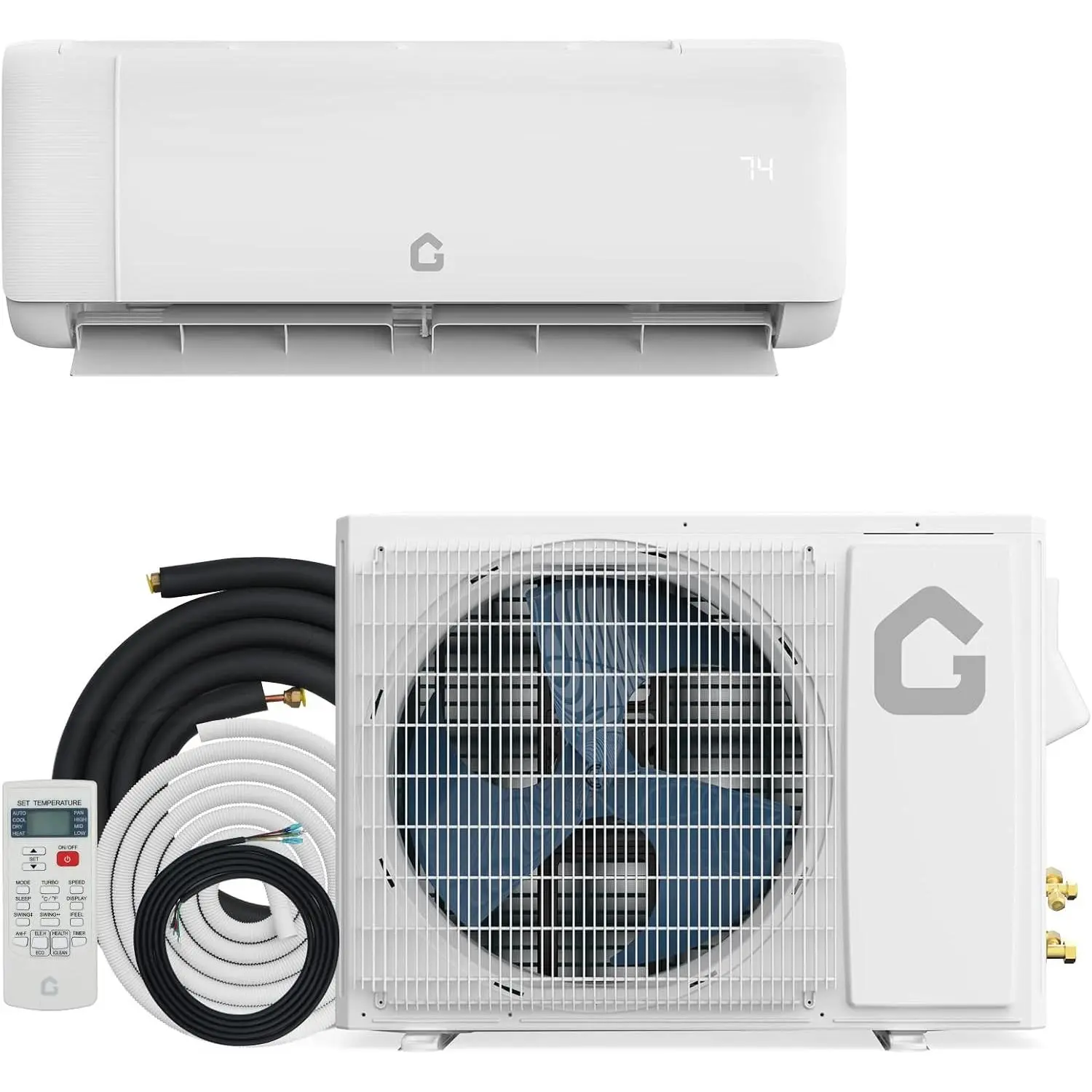 12000 BTU Mini Split Air Conditioner,22 SEER2 Ductless Inverter AC w/ 230V, Cool Up to 750 Sq. Ft with Heat Pump System, Compatible with Alexa, White