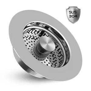 3-in-1 Magic Sink Stopper, Heavy Duty 304 Steel, Blocks Food Hair Clogs in Standard 3.5" Drains