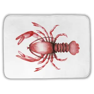 360 stand Marine Coastal Vibrant Lobster Rectangle Bath Mat - 17x24 in Microfiber Foam, Durable Splash-Resistant Home Decor with Nautical Flair for Shower & Kitchen, Bathroom Supplies, Soft Bathroom Mat, Bathroom Mats, Water Absorbent Mat