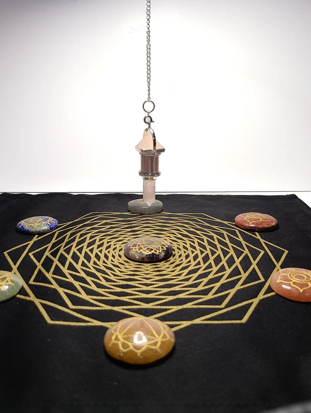 Mandala Crystal Grids | Sacred Geometry Crystal Grids, Wooden or Cotton Mandalas, Grids for Healing, Manifestation, Divination, Pendulums