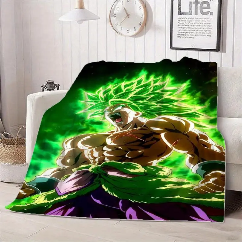 Broly Bed Throw Blanket – Soft Flannel Blanket for Bedroom, Dorm Room, Sofa, Couch, Living Room, Travel and Movie Nights, Warm Cozy Blanket for Anime Fans