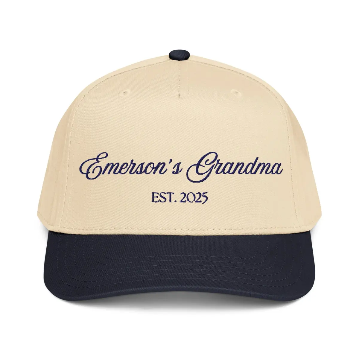 CUSTOM Grandma Canvas Hat - Personalized Mid-profile Fit Adjustable Snap Closure Durable High-quality Gift for Best Grandma