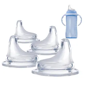 4Pack Replacement  Spout Compatible with NUK, Soft Spout Replacement for NUK  and Learner Cups, Easy Transition from Bottle to Cup, No Spill for Sippy Cup Nipples