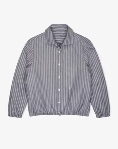 Shirt Bomber Jacket in Grey Stripe Oxford