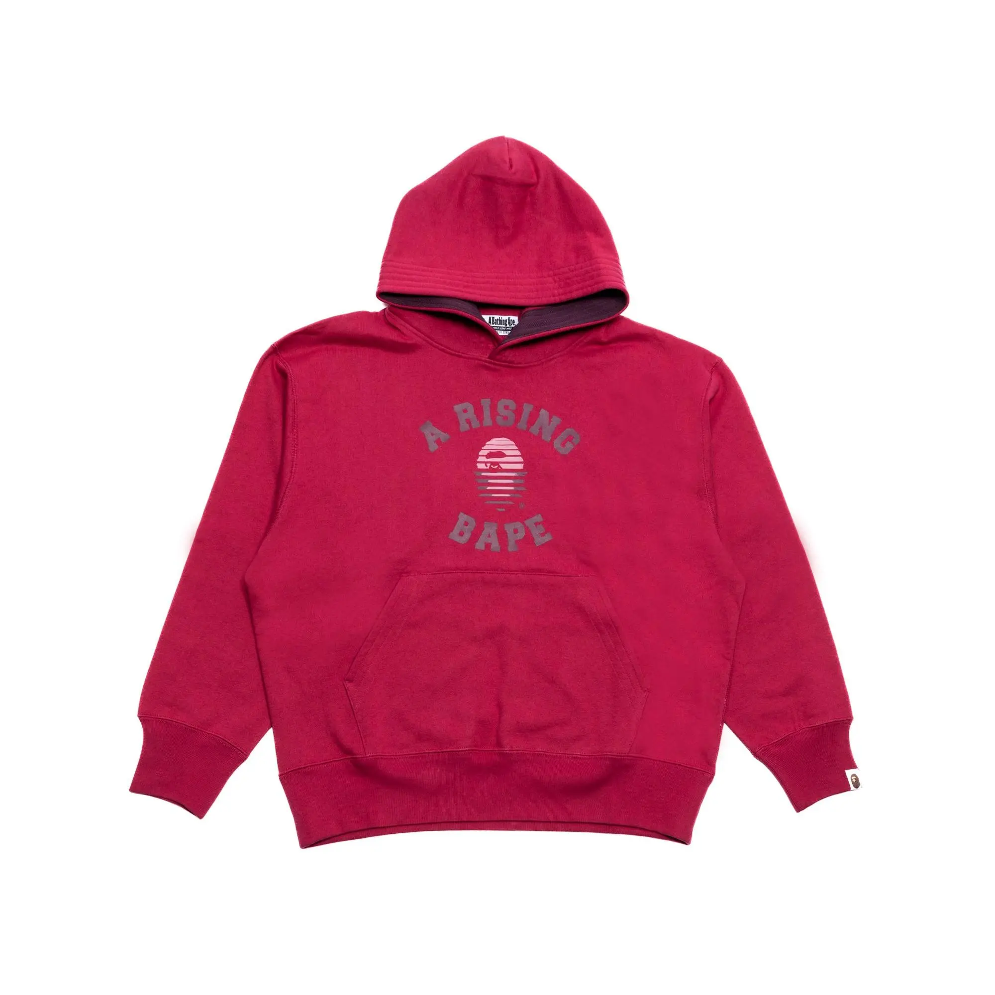 Menswear A Bathing Ape A Rising Bape Long Sleeve Striped Ribbed Pocket Pullover Hoodie - Purple - 001PPJ701007M