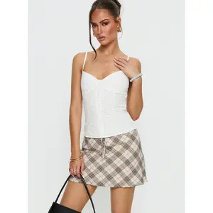 Myrella Button Up Cami Top White