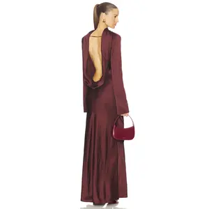 Camila Coelho Calena Gown in Chocolate Brown