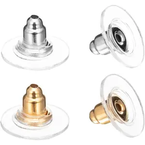 Earring Backs for Droopy Ears Studs Heavy Earrings 100pcs Earring Lifters Bullet Clutch Silver and Gold
