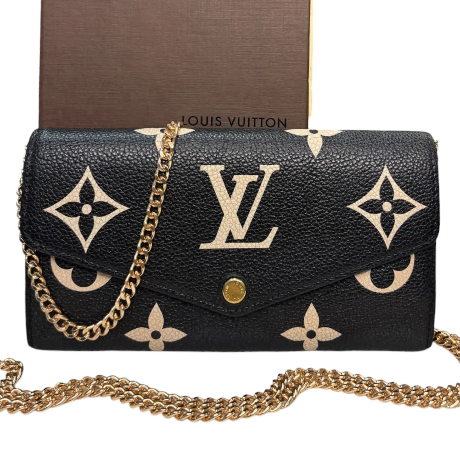 Pre-owned Louis Vuitton leather Crossbody bags Giant Empreinte Monogram Sarah Wallet with Chain