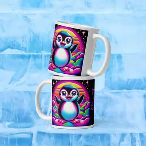 Neon Colors Cute Penguin Mug Ceramic Drinkware