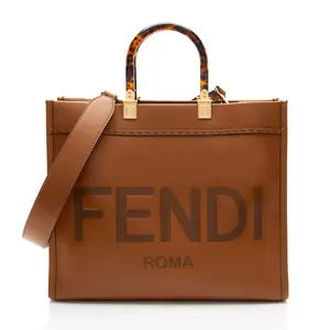 Pre-owned FENDI Leather Tote Bags Sunshine Medium Shopper Tote