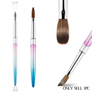100% Pure Kolinsky Nail Art Brush, Sturdy Handle Acrylic Powder Design Tools for Professional Manicure DIY Home Salon Nail Care