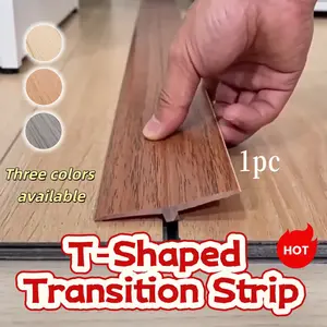 5cmx2meters T-Shaped PVC Wood Grain Pattern Floor Transition Strip- Covers Gaps Between Hardwood And Laminate Flooring, Easy to Install, Durable Threshold Seal, Suitable for Hardwood And Tiles, Durable Pvc Material.