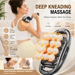 Beauty 16-Head Massage Gun with 30 Levels & 3 Modes Deep Tissue Percussion Massager for Back Shoulders Legs and Foot Pain Relief Quiet Muscle Massage Gun with Red Light Therapy Adjustable Daily Use Auto Rotating LED Ceramic Curler tiktokshopspringgl