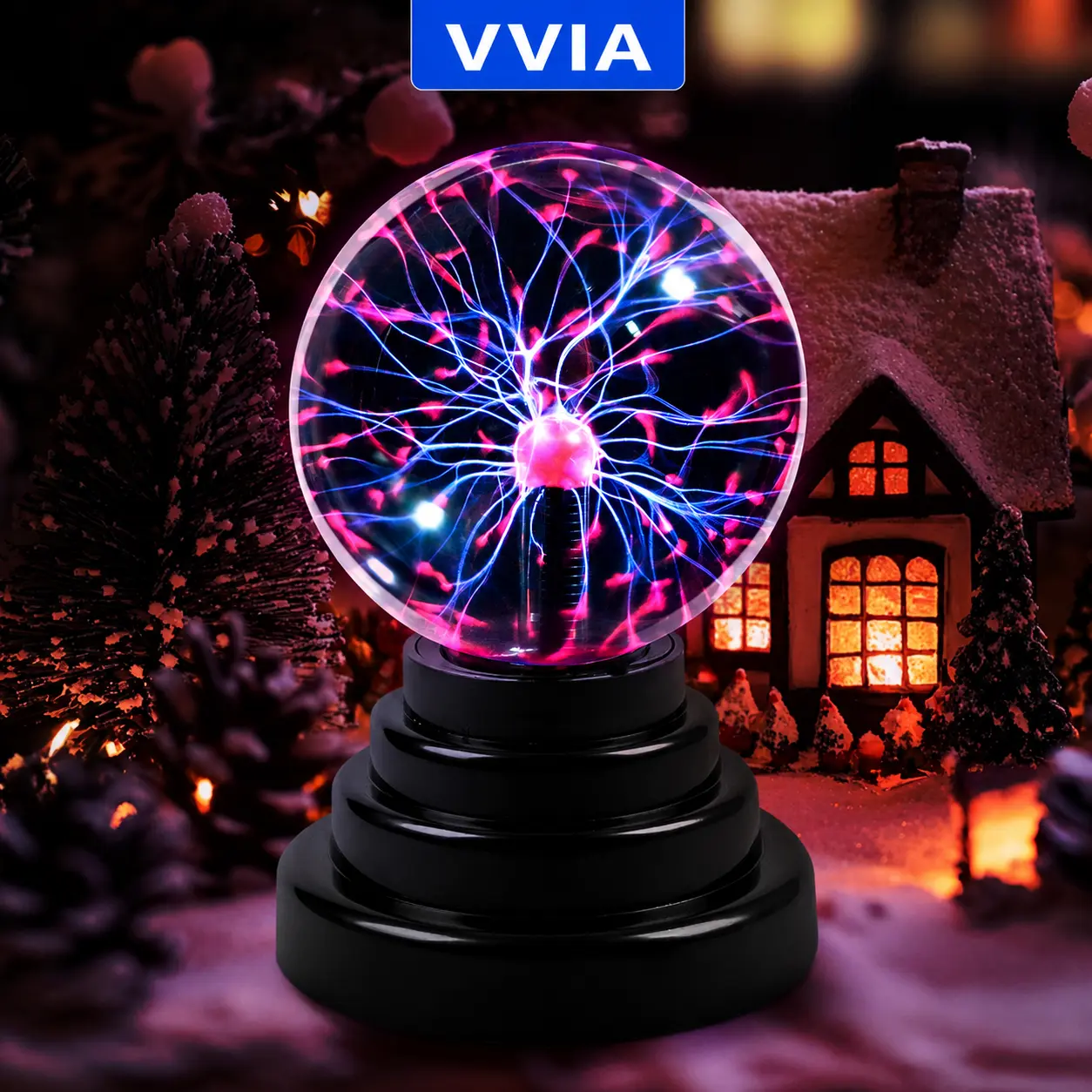 3 inch Plasma Ball Lamp Science Gift Touch & Sound Sensitive Plasma Globe Extra Large Lightning Ball Bedroom Decor Lamp Novelty Gift