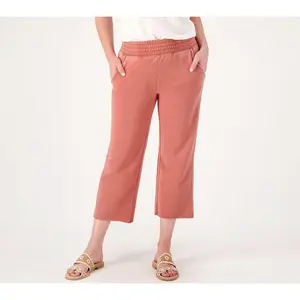 AnyBody Beach Wash French Terry Solid Cropped Pant