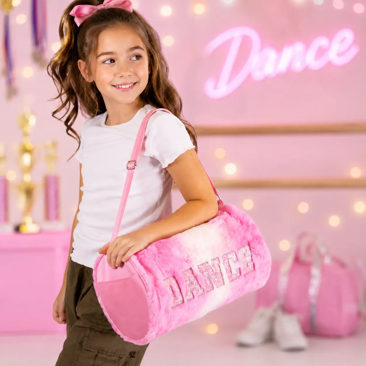 Personalized Dance Bag for Girls – Custom Pink Dance Duffle with Name