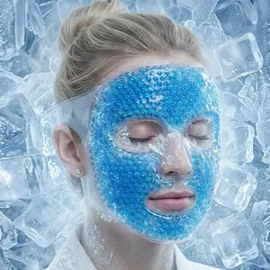 Reusable Gel Eye Mask, Portable Eye Mask, Cooling Sleep Patch for Under-Eye Area, Unisex Ice Pack for Face and Eyes, Contains Gel Beads