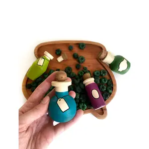 Mini Wood Potion Bottles
