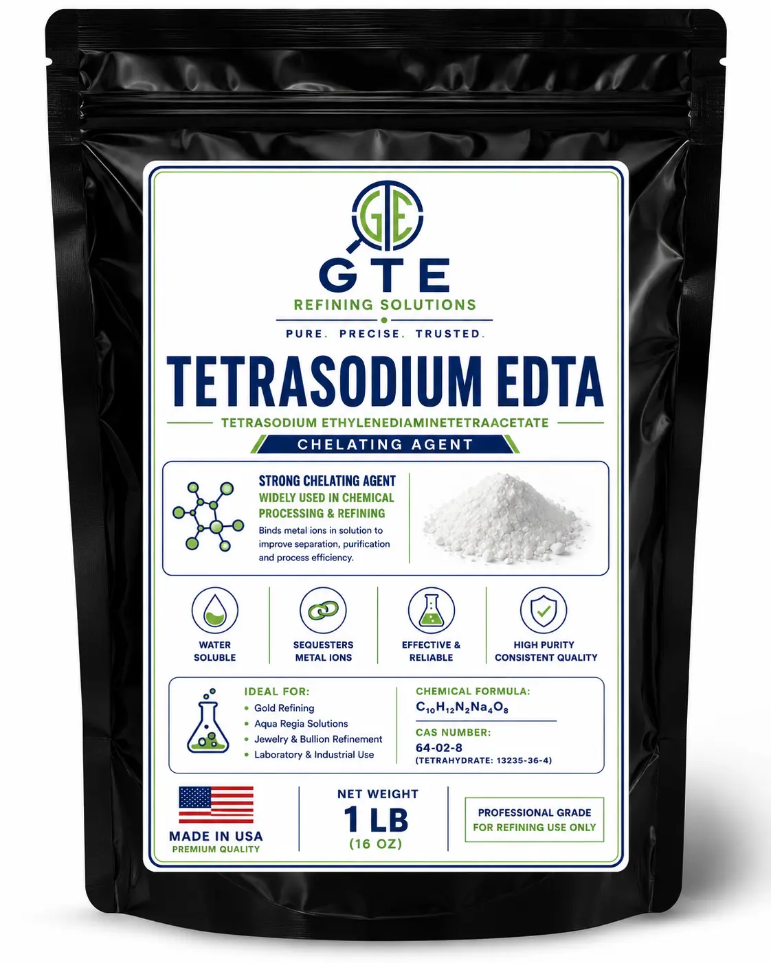 1 LB High Purity 99% Tetrasodium EDTA Powder - Technical Grade Chelating Agent for Chemistry, Textile Applications (Toys & Hobbies, DIY Beading & Jewelry Making Use)