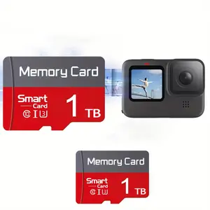 Storage card with adapter, micro TF, Micro SD card - compatible with desktop smart speakers for audio, compatible with car DVR video, laptop data, supports mobile game console data, supports phone photo storage