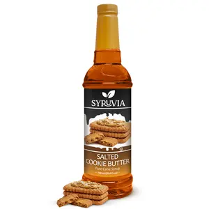 Syruvia Salted Cookie Butter Coffee Syrup - 25.4 fl oz. Premium Coffee Flavoring Syrup. Kosher & Gluten-Free. Perfect for Drinks, Sodas, Shakes & Desserts