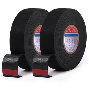 2 Rolls Wire Harness Tape, Cloth Tape for Speaker Wiring Harness, Black Adhesive Tape.