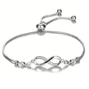 Infinity Ring - Elegant Interlocking Infinity Symbol Beaded Bracelet Made of Durable Zinc Alloy for Everyday Wear and New Year's Gift mia homemade dog food pink palm puff hoodie kids Sterling Silver Cross Necklace with Chain marquise cut matc vv bella gol