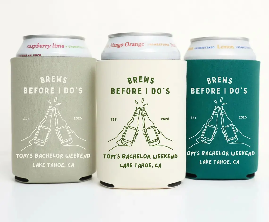 Brews Before I Do Can Cooler: Custom Bachelor Party Favor - scs18854
