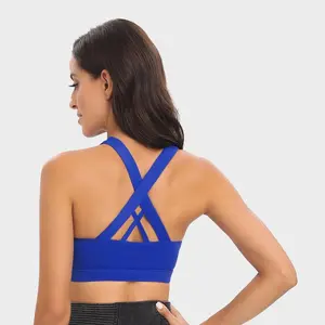 RUNNING GIRL Sports Bra for Women,  Basic Criss-Cross Back Padded Strappy Medium Support Removable Cups Gym Yoga Bra #SummerVibes Workout Bra Yoga Gym Activewear