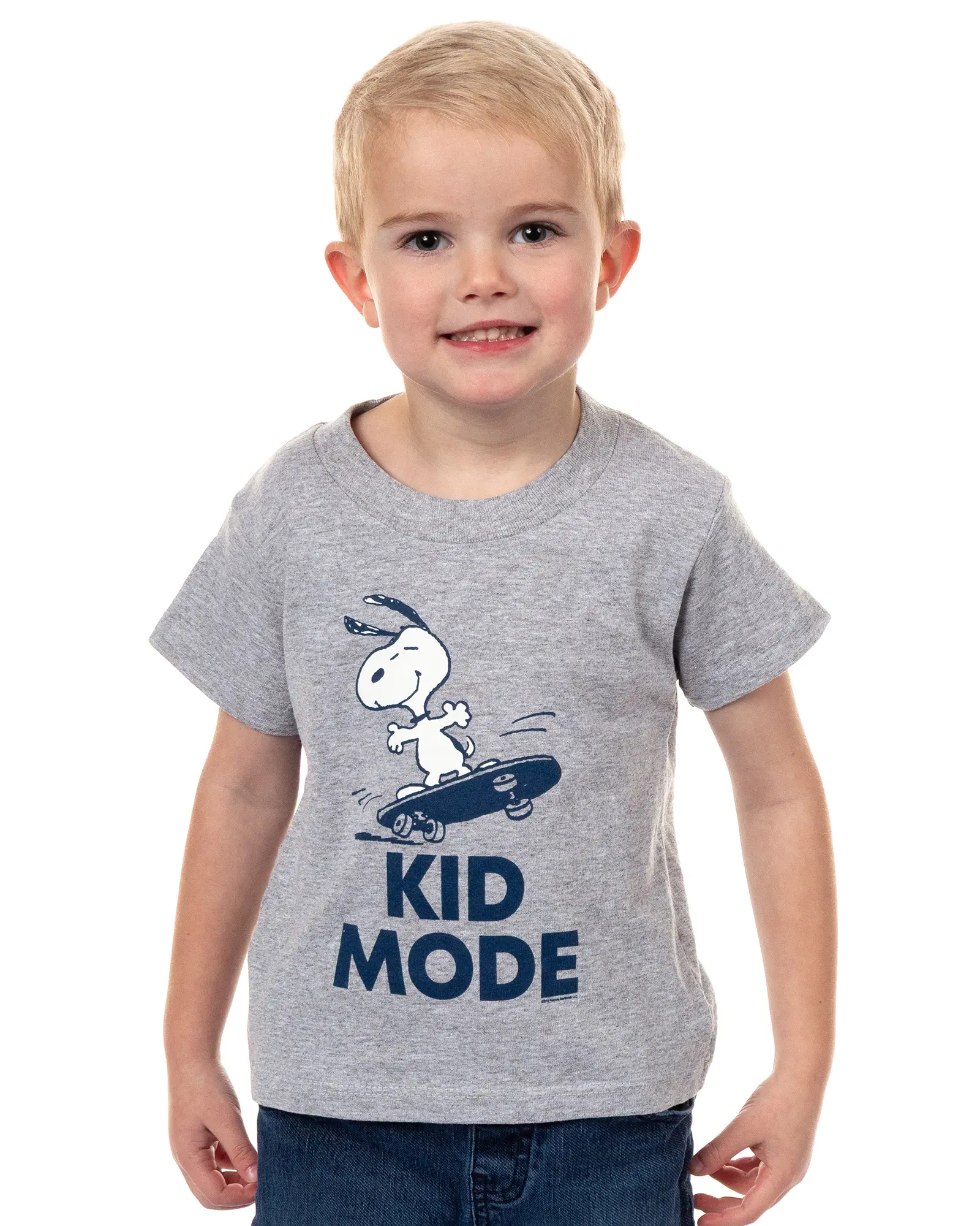 Peanuts Toddler Boys' Polyester Crew Neck Graphic T-Shirt - Snoopy Skateboarding Cartoon Print, Fashion Printed Tee, Cartoon Print Tee