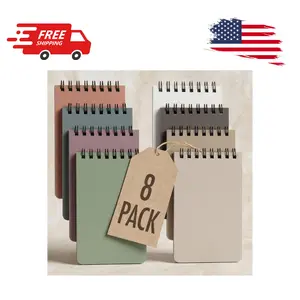 Aesthetic Pocket Notebooks Set Of 8 - Small 3x5 Spiral Notepads With Lined Pages