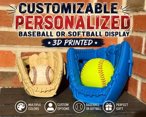 3D Printed Baseball or Softball Display Glove | Ball Holder Display Stand | Sports Room Decor | Baseball Gift | Softball Gift