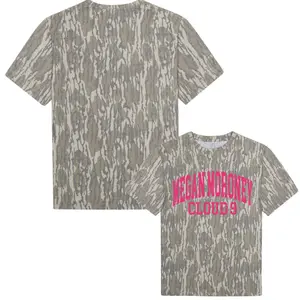 Unisex Megan Moroney Cloud 9 Pink Mossy Oak Bottomland Camo Printed Shirt, Cloud 9 Tour Merch, Stretch Fabric, Streetwear Casual Material Versatile Styling Soft Fabric Edgy