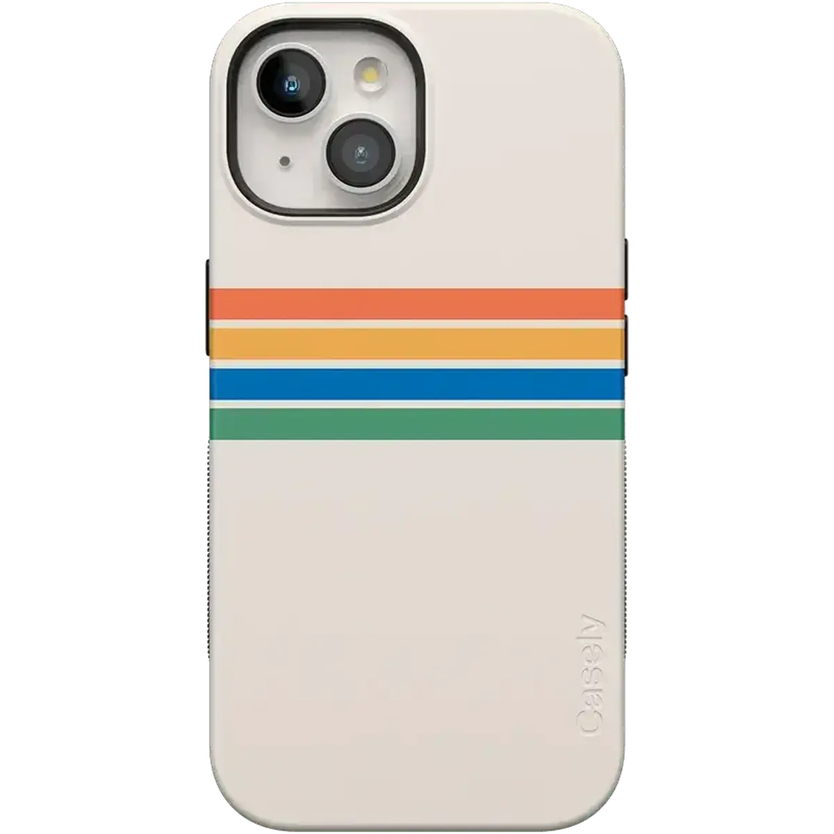 Casely iPhone 15 Case | Totally Groovy | Rainbow Stripes Color Block | Bold Protective Design | Compatible with MagSafe