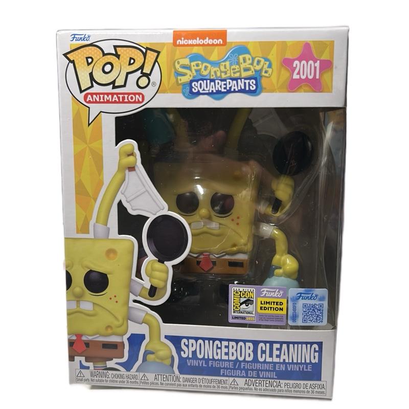 Funko Pop Vinyl Figure SpongeBob Cleaning Sdcc con sticker