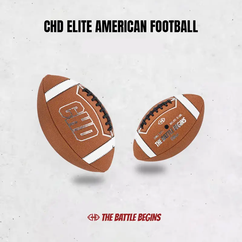 CHD Elite Pro Synthetic Leather Football Gear - Tacky Touch, Advanced Microfiber, Balanced Ball for Official Flag Football Games, College Use, Ages 14+