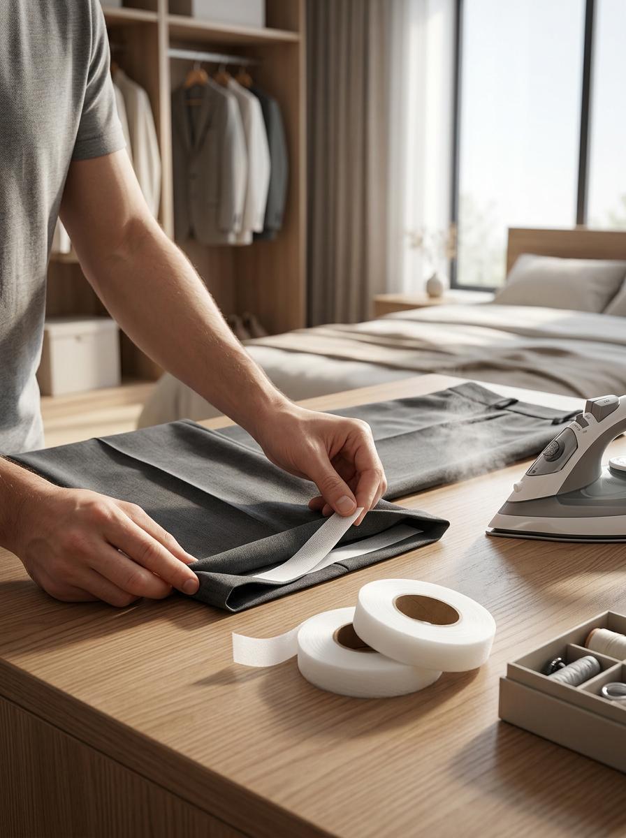 [Buy 1 Get 1 Free] Humwam No-Sew Hemming Tape – Iron-on Fabric Tape for Pants, 0.79 Inch Width, 1968 Inch Length