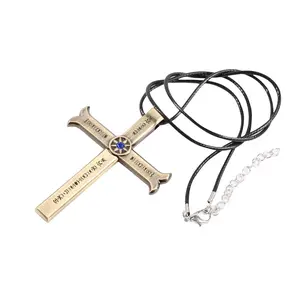 One Piece Anime Hawk-Eye Mihawk Cross Necklace Unisex