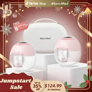 MomMed S33 Luma Built-In Night Light & Pain-Free Breast Pump For Night Pumping,Wearable Breast Pump, Electirc Portable Breast Pump, Breastfeeding Pump with 4 Modes & 9 Levels, 17/19/21mm Flange Inserts Babypump