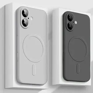 Luxury For Magsafe Liquid Silicone Soft Phone Case For IPhone 16 15 14 13 12 17 Pro Max Plus Magnetic Wireless Charging Cover