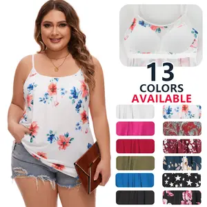 Women Tank Top with Built Sewn in Bra Cup Push Up Supportive Sleeveless Camisole Tee Shirt Top Bra Relaxed Blouse Plus Size S-4XL