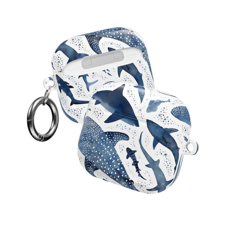 Blue Ocean Whale Shark AirPods Case – Marine Life AirPods Cover for AirPods 4 Airpods 3 AirPods 1st Gen 2nd Gen Airpods Pro 2 AirPods Pro Gen 3 | Under the Sea Ocean Theme, Cute Gift for Ocean Lovers Men Women Him Her | Aesthetic Beach Vibes