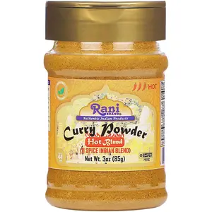 Rani Curry Powder Hot Natural 11-Spice Blend 3oz (85g) PET Jar ~ Salt Free | Vegan | Gluten Friendly | NON-GMO | Kosher | Indian Origin