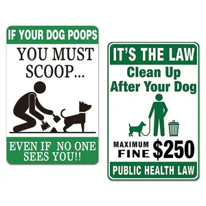 2pcs 2D Flat Dog Poop Signs For Yard, If Your Dog Poops Please Scoop Yard Sign, 8 x12 inch, Funny No Dog Poop Sign, Warning Poop Clean Sign, Clean Up After Your Dog Sign, Signage