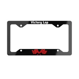 Metal License Plate Frame - Victory Lap License Plate Holder / Checker Flag License Plate / Speed Racing Flag Plate / Nipsey Hussle Plate Frame